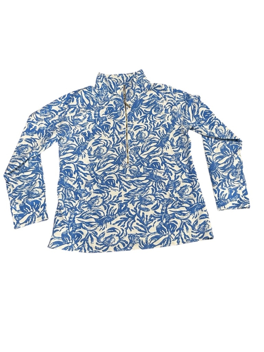 Lilly Pulitzer UPF 50+ Skipper Popover 1/2 Zip Pullover Sweater Mock Neck Size M - Picture 2 of 9